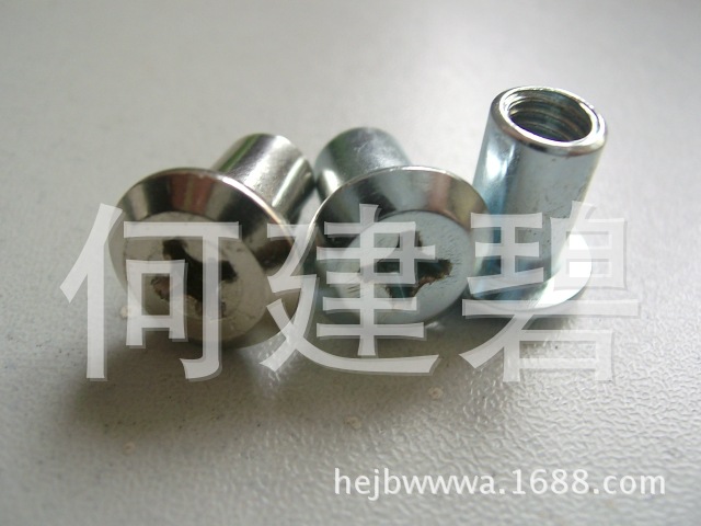 平头斜边十字夹板螺母 环保蓝白锌家具螺母 对锁螺母 连接螺母 M6