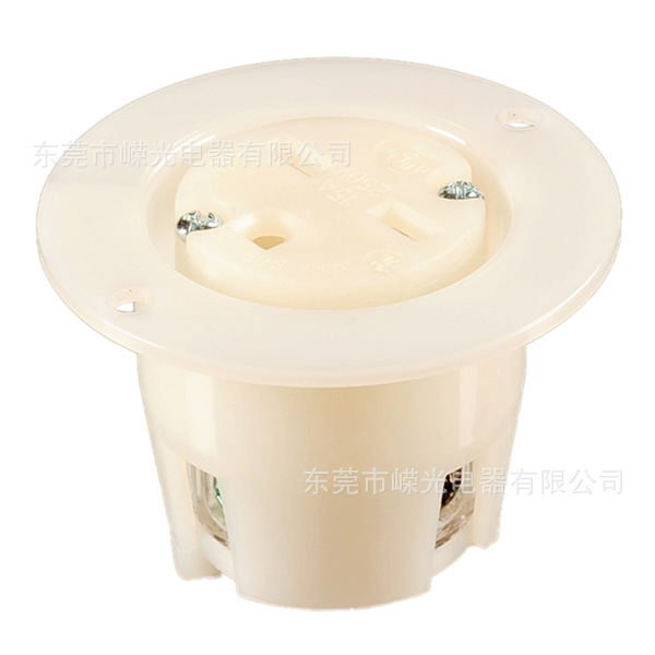 J-506 NEMA Flanged暗装插座 工业连接器 户外延长线插座 6-15C