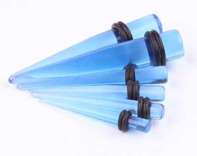 Trendy Blue Pointed Cone Acrylic Ear Plug Ear Gauges for Auricle Non-Mainstream Piercing Jewelry detail image 9