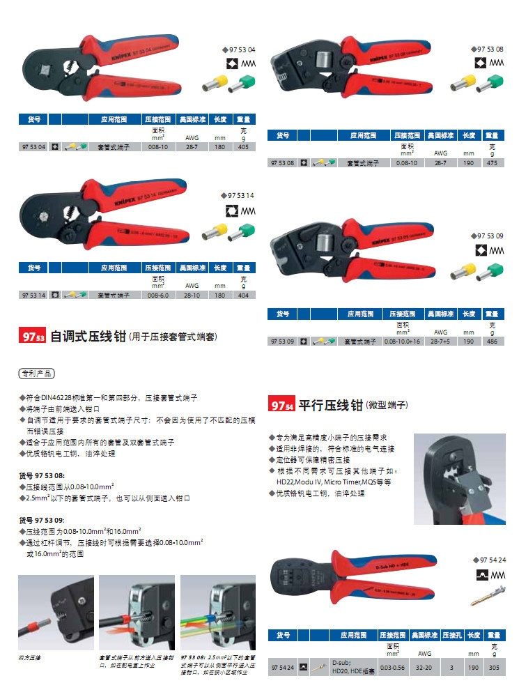 凯尼派克 自调式压线钳 平行压线钳 压线钳