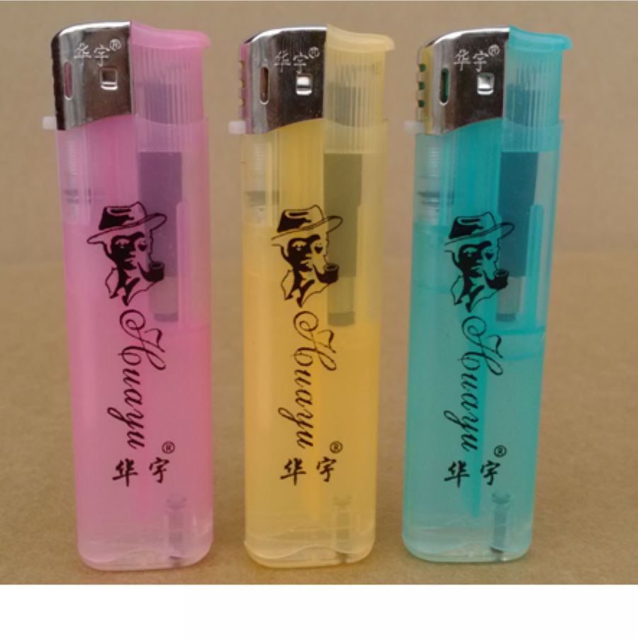 厂家直销一次性塑料广告定制批发打火机华宇199半透明加厚606