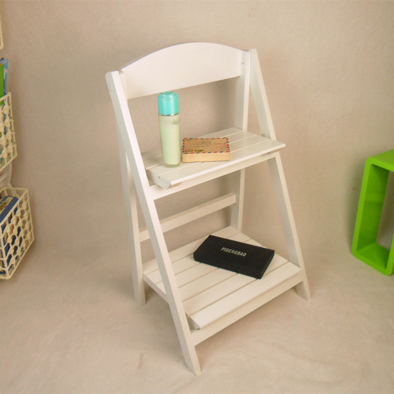 多层木质折叠收纳架客厅置物架 阳台储物架展示架木质凳架收纳架|ru