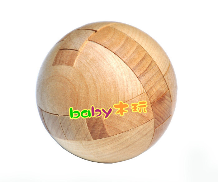 Madera juguetes educativos para adultos Kongming bloqueo Luban bloqueo Kongming bola media bloqueo de la bola de haya 5,8 × 5,8 cm