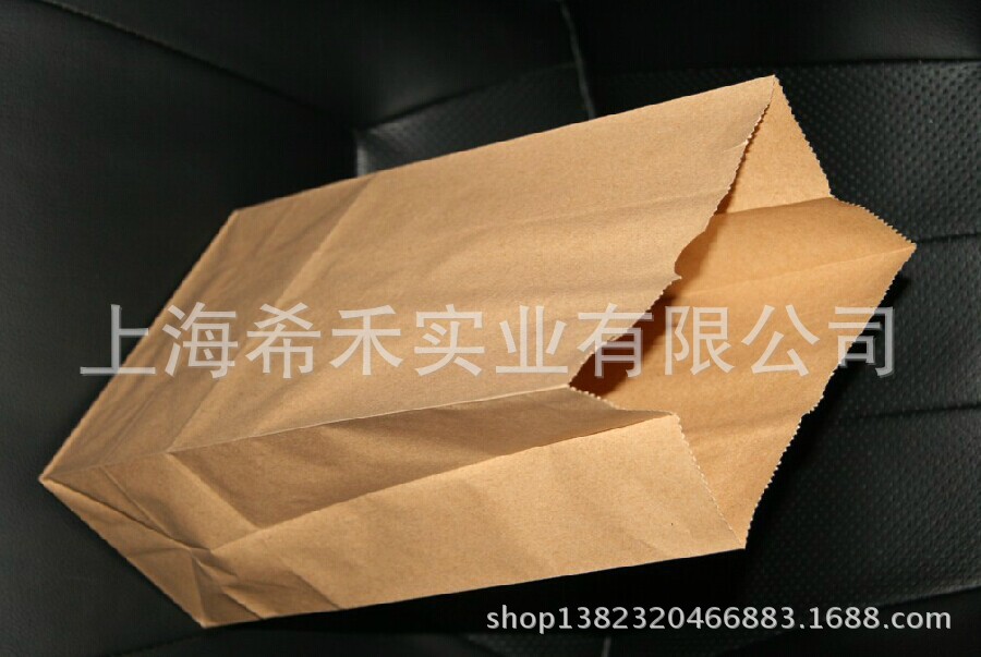 一次性外卖打包纸袋 牛皮纸袋 咖啡色多种规格加厚卫生打包袋