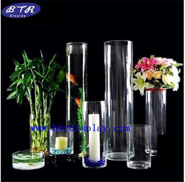 亚克力花瓶 透明塑料花瓶 落地圆柱花瓶厂家定做