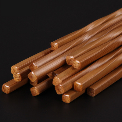 Chopsticks Carbide twist chopsticks household hotel Japanese Bamboo chopsticks Bamboo chopsticks Healthy
