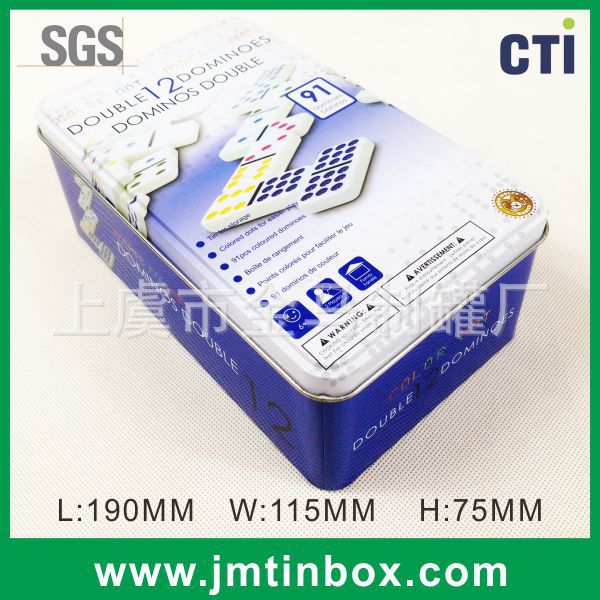 定做各类外贸出口双12多米诺骨牌铁盒