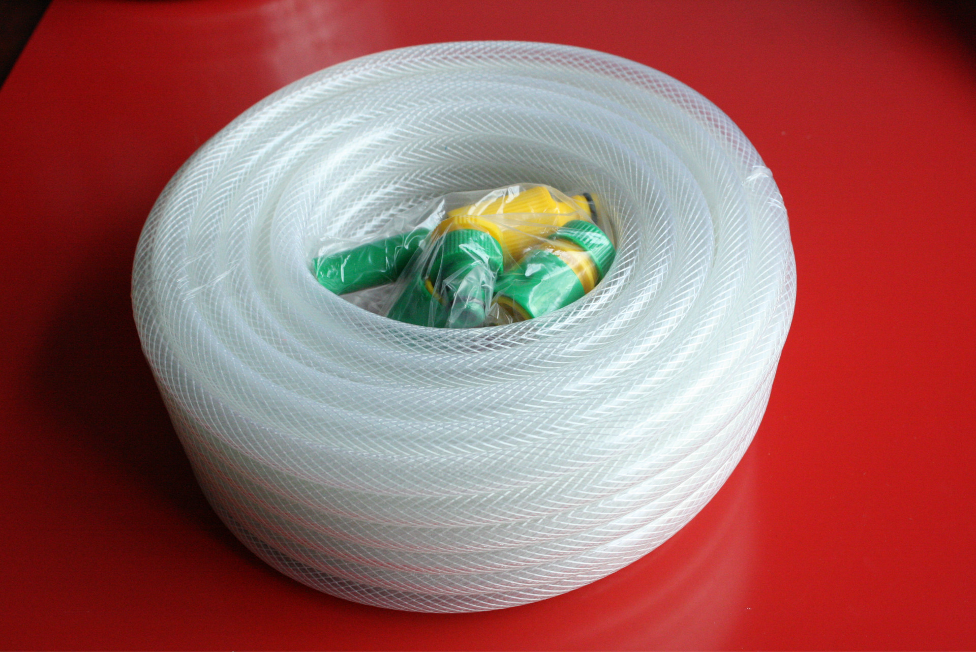 pvc增强纤维复合软管 涤纶增强编织蛇皮管 自来水塑料水管加工