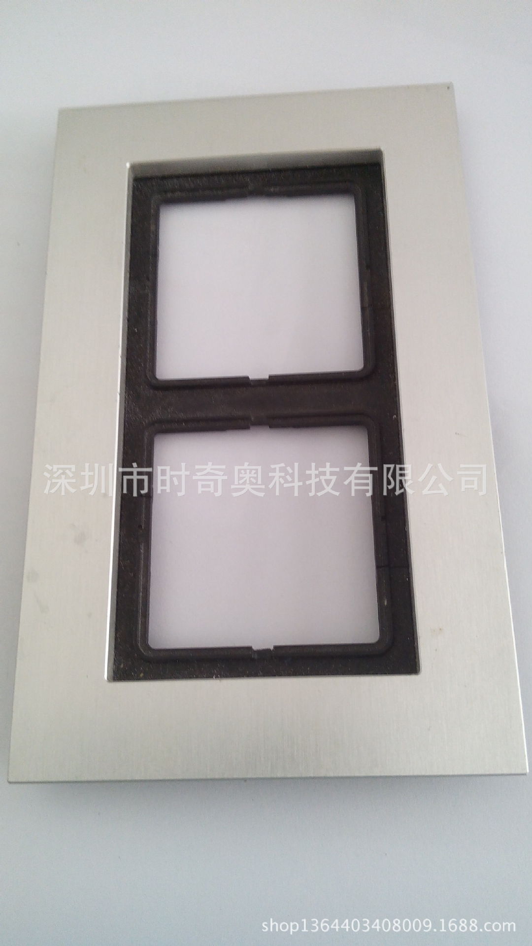深圳厂家大量供应金属拉丝酒店高档开关插座空白面板 氧化银色