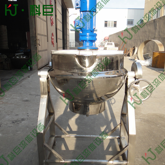 高脚电加热可倾式100L带搅拌夹层锅 肉制品绿豆馅加工设备