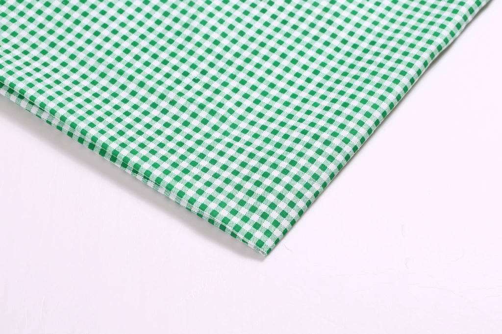 Gingham polyester fabric, small check, flat-grain, multipurpose for clothing & crafts