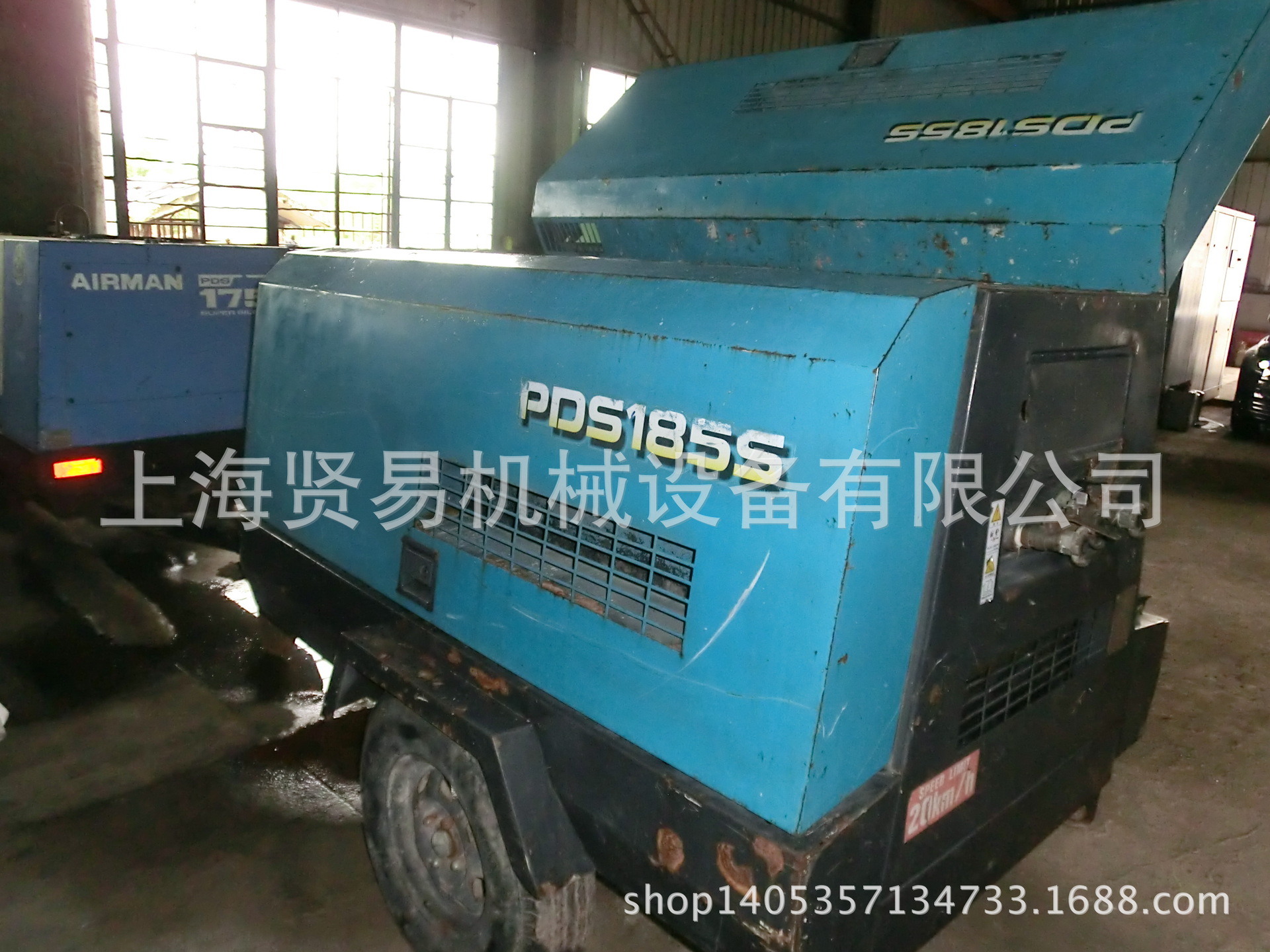 『租赁回让』二手埃尔曼柴动PDS185S螺杆空压机移动式开矿凿岩