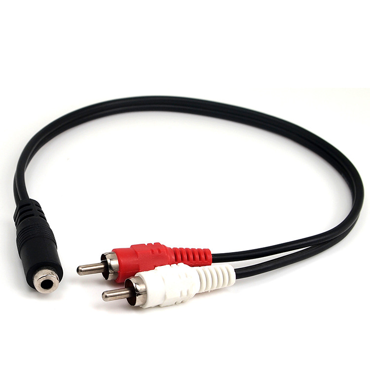 DC3.5mm母转2RCA莲花公转换线