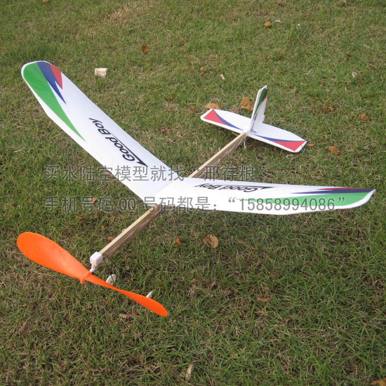 橡皮筋动力立体飞机航模 青少年航模比赛推荐器材 单翼滑翔机118|ru