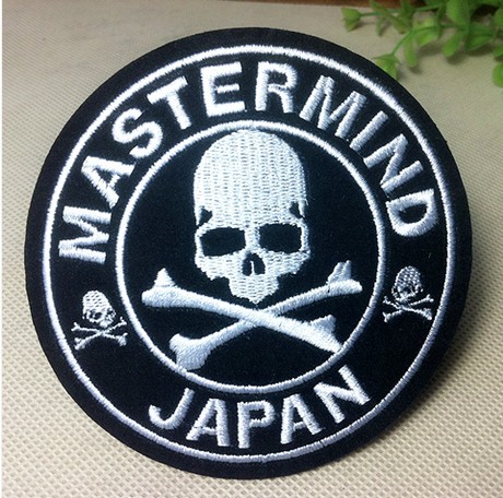 骷髅头 标志LOGO 布贴 衣服补丁贴 刺绣可针缝 直径9cm手缝