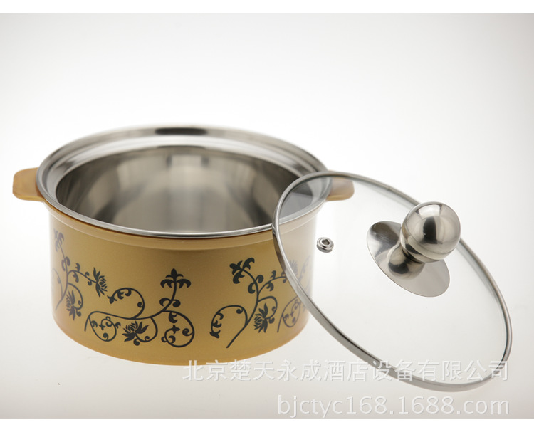 不銹鋼護套防燙鍋18cm迷你單人小湯鍋涮涮鍋電磁爐專用豆撈小