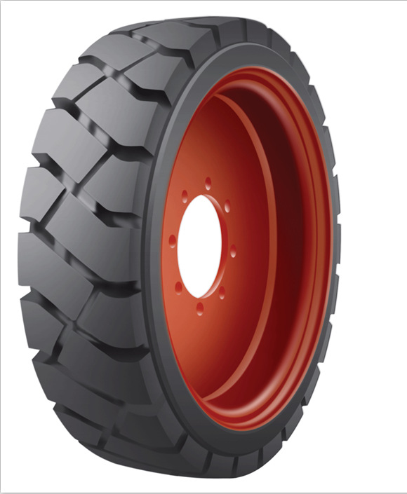 供应散热型大负荷平板拖车650-10U型一体式实心轮胎