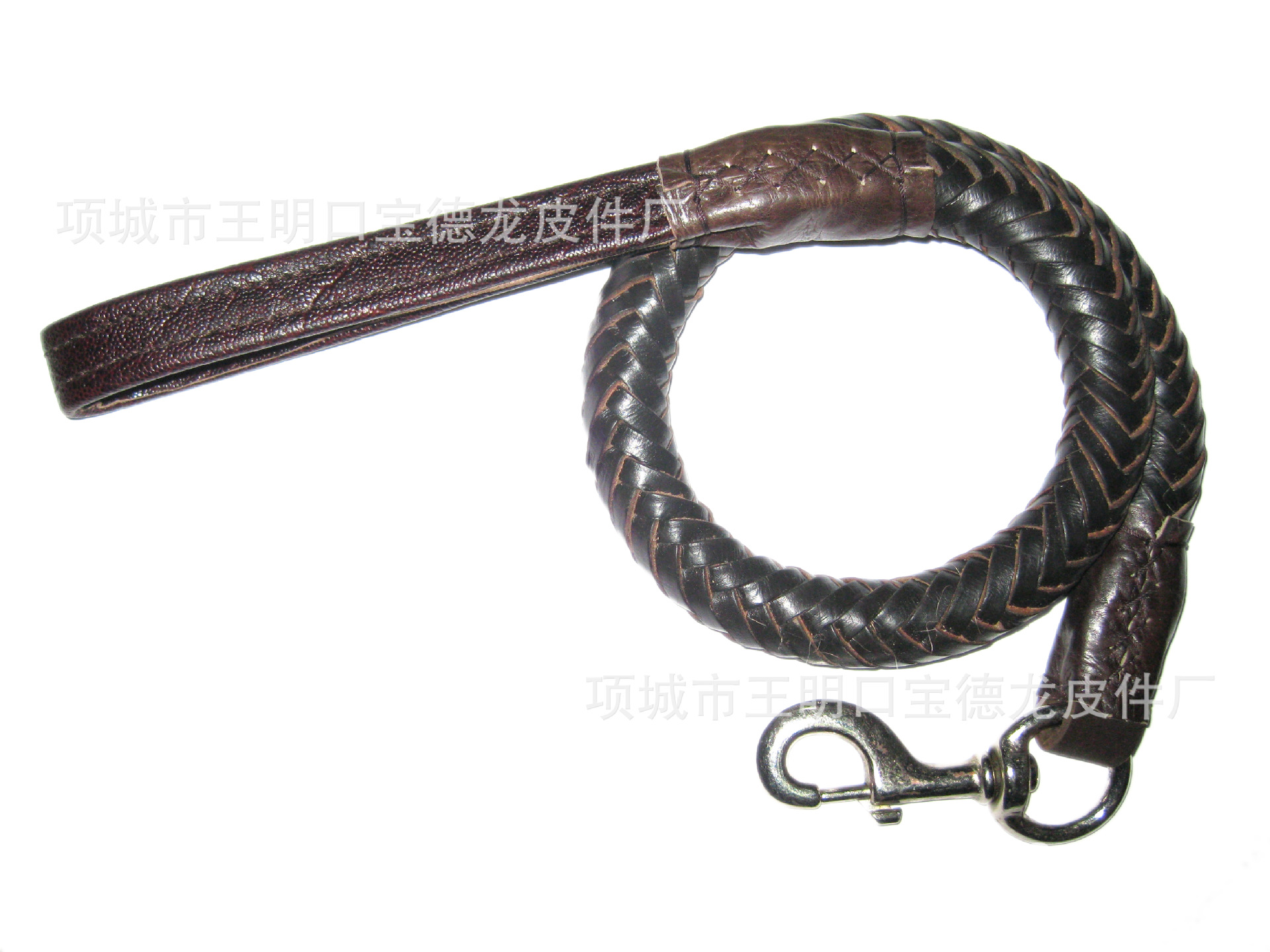 宝德龙皮件厂生产纯牛皮宠物用品-牵引绳,颈圈,嘴罩