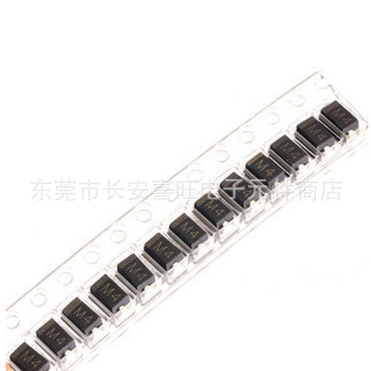 贴片整流二极管 1N4004 M4 1A 400V SMA DO-214AC 1盘2K