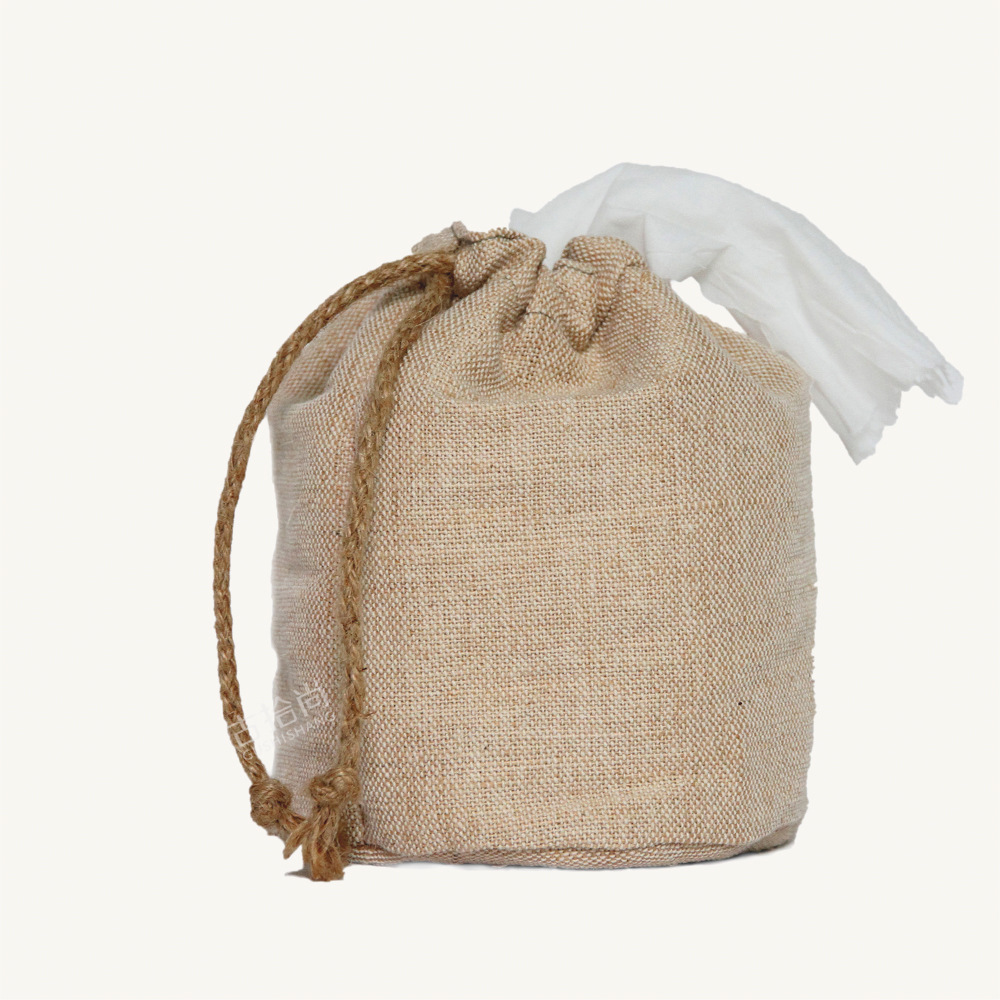 Shishang Linen roll Tissue box Car Dual use Tilting Tissue box Fabric art originality Tissue Volume Tray