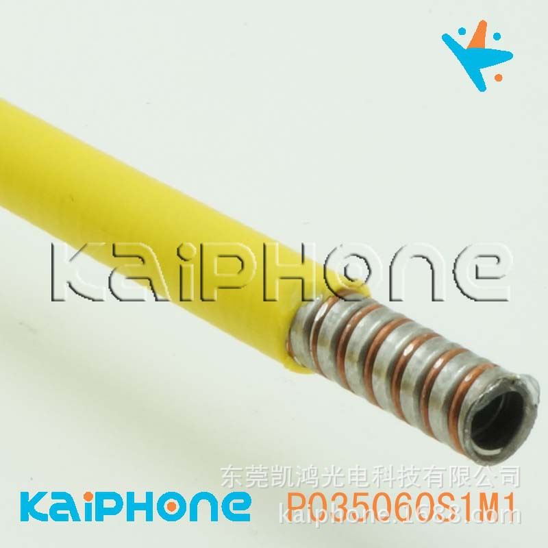 光纤激光器 隔离器用 黄色外6mm加绕线铠装软管 激光光纤保护铠管