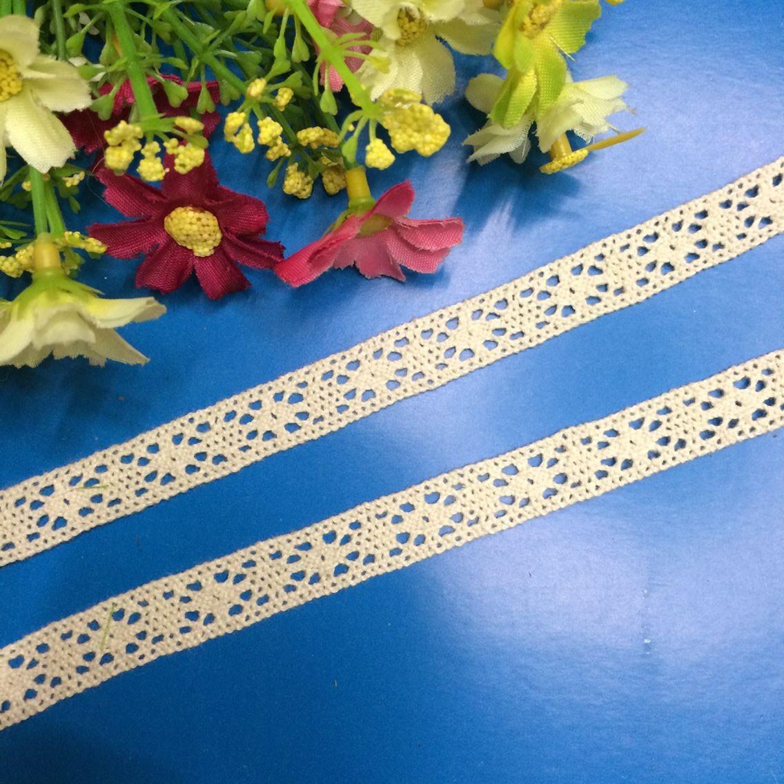 服装家纺睡衣饰品无弹性蕾丝织带双边对称棉线小花边(下单请确认