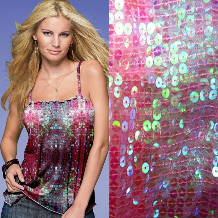 6mm幻彩片满版 网底绣花面料 亮片绣 舞台装时装面料 厂家直销