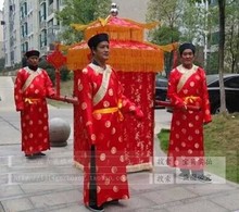 特价批发男士古装唐朝唐装中式婚礼服装轿夫服装舞台戏服演出服装