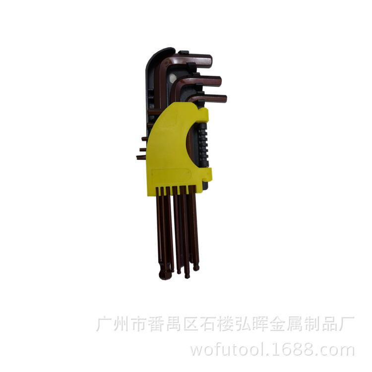 厂家供应优质S2合金钢英制发红球头内六角扳手L型梅花组合套装