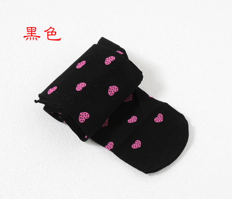 Spring and autumn new style jacquard love velvet children's pantyhose girls stockings leggings spring dance socks