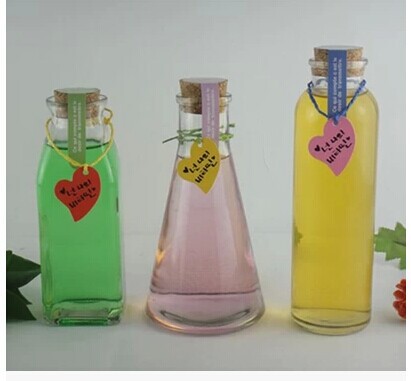 厂家批发供应350ml冷泡茶玻璃瓶 带木塞饮料瓶 果汁瓶 冰桔茶瓶