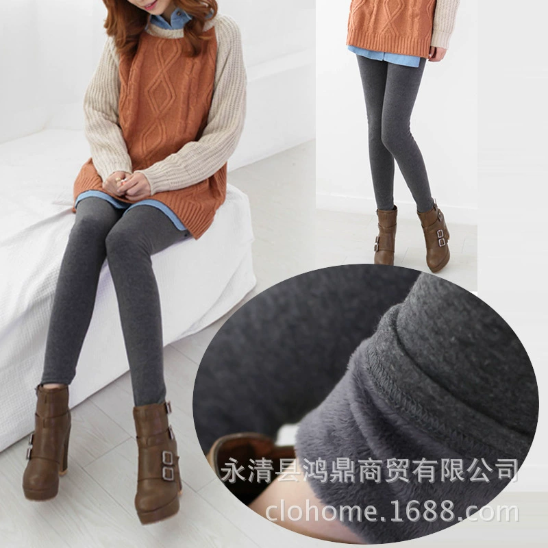 Осенне-зимние очень большие верхняя одежда с высокой талией больших размеров, леггинсы, утолщенные на флисовой подкладке, женские зимние теплые брюки, волосы поколения