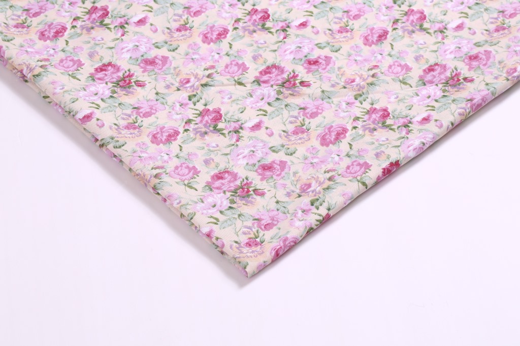 Supply printed polyester cloth printed fabric sequins to open peony polyester fabric