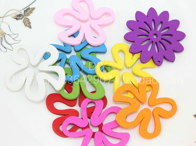 Оптовая цветок деревянная стружка мобильный телефон одежда украшения браслет украшения DIY ювелирные изделия аксессуары ручной работы 43 мм