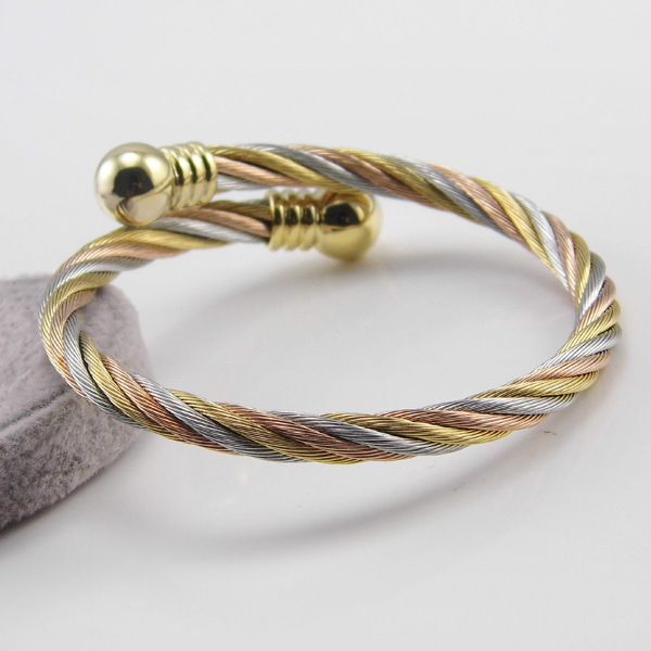 Geometric Pattern Women'S Gender Vacuum Plating Real Gold Plated Geometric 304 Stainless Steel Fashion Waterproof Non Tarnish Rings Bracelets