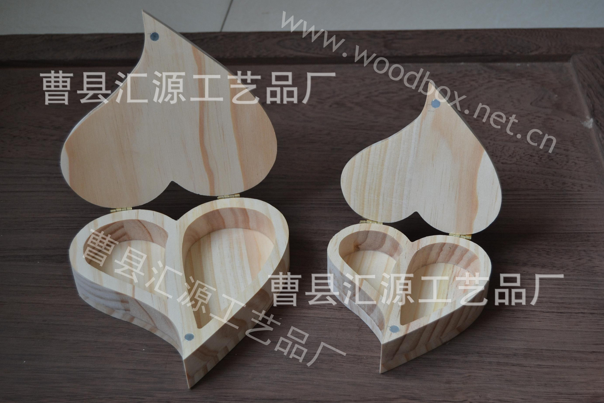 心形木质珠宝饰品包装盒 、木制首饰戒指包装盒辐射松木磁铁礼盒