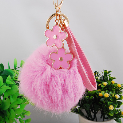 Manufactor Direct selling Handbags Key buckle Korean Edition Rabbit fur ball Bag buckle Rabbit fur ball originality Key buckle