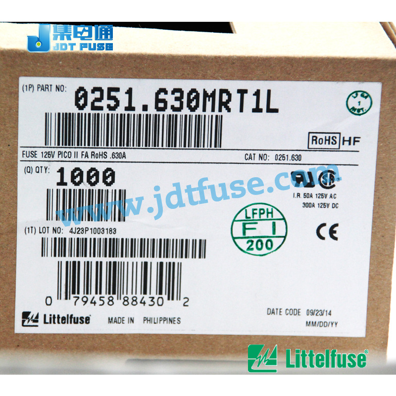电阻式保险丝630ma 0251.630PRT1L/0253力特Littelfuse 代理热销