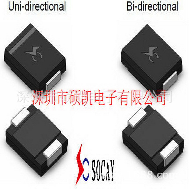 SOCAY瞬态抑制二极管_瞬态电压抑制器5.0SMDJ17CA_TVS二极管