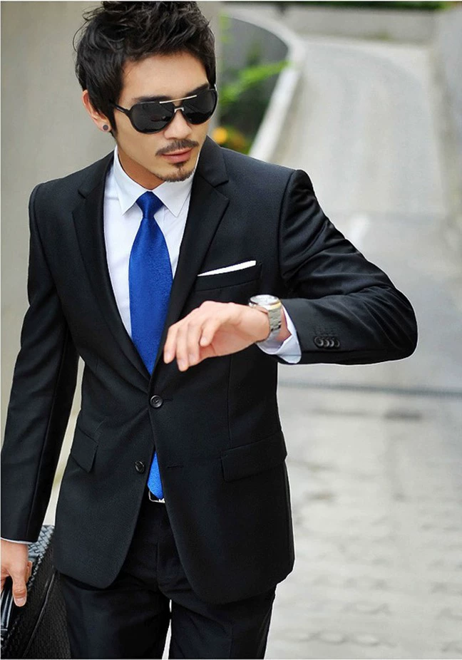 Комплект, модный костюм, корейский стиль, slim fit