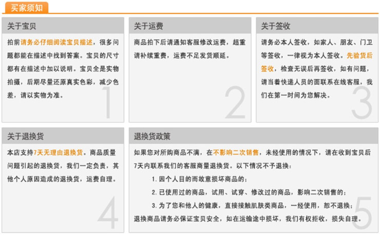 買傢需知