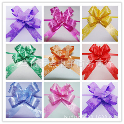 供应15号蝴蝶结拉花 彩带丝带圣诞节包装材料 婚庆婚车装饰 印花