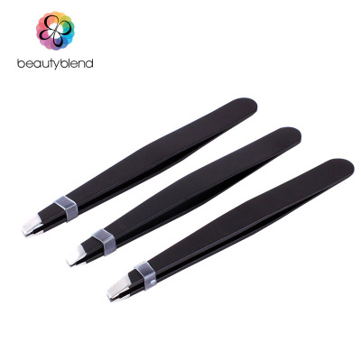 beautyblend贝览得高品质不锈钢眉夹修眉刀斜口眉钳眉毛夹黑塑