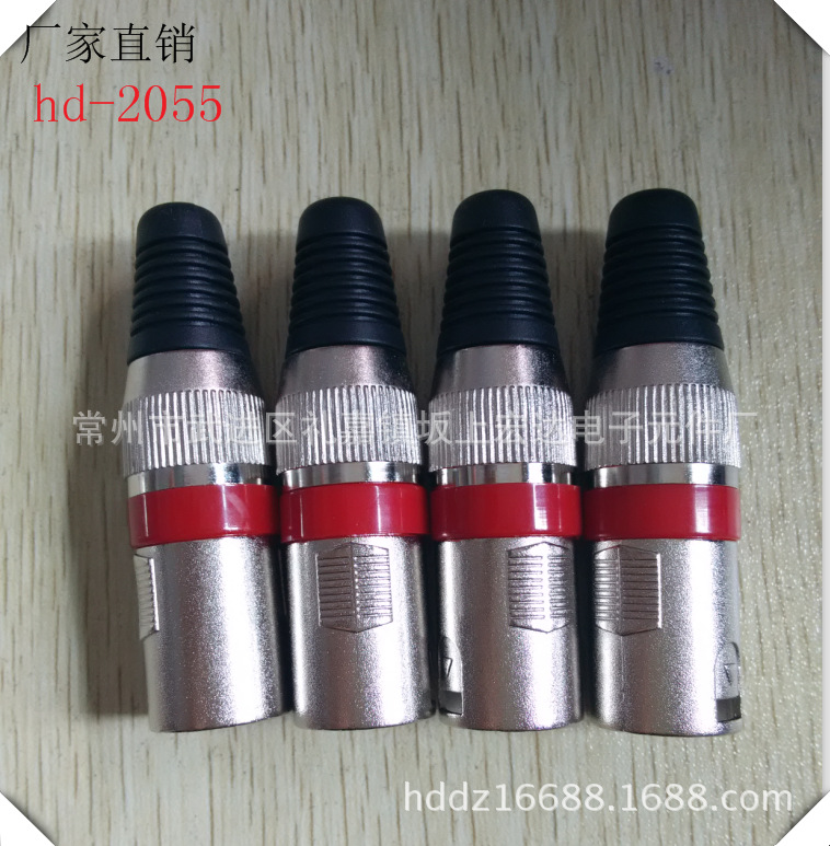 hd-2055卡龙卡侬瑞式麦克风话筒插头连接器金属花公头锌合金卡农