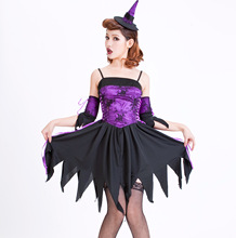 2013新款万圣节服装紫色海盗吸血鬼女巫恶魔装派对礼服ds演出服