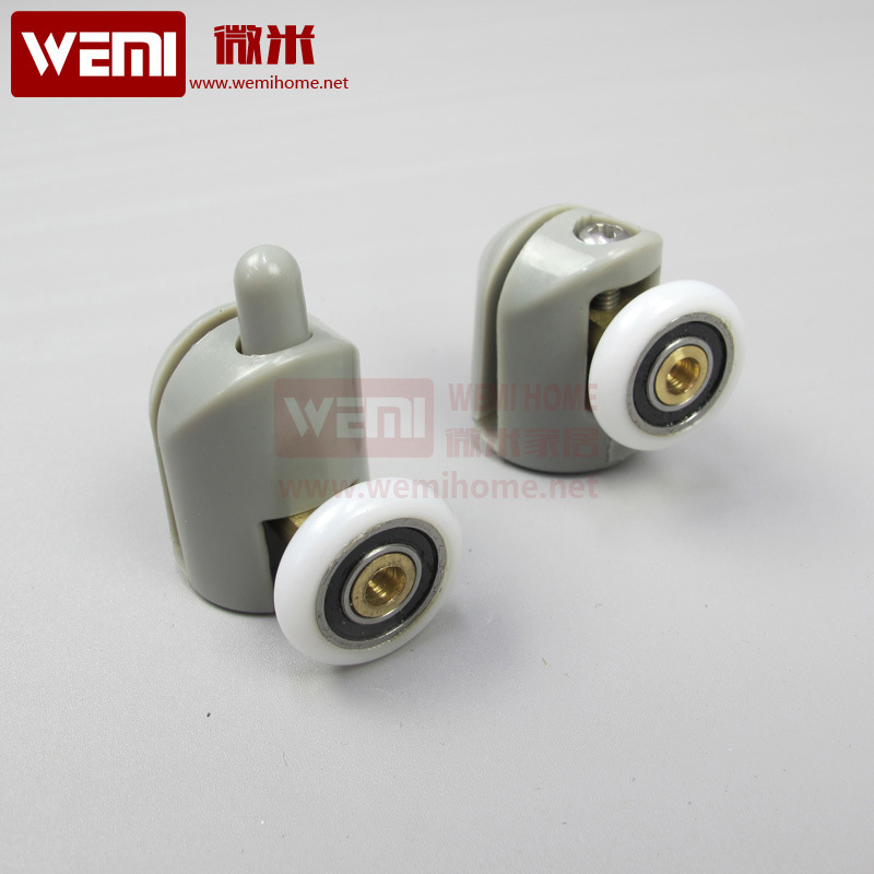 整体淋浴房滑轮配件尼龙万向滑轮上单下单轮玻璃吊轮轴臂可摇摆