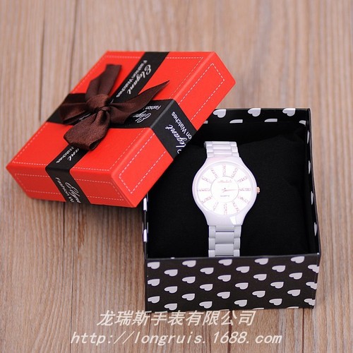 Gift watch red box with bow, exquisite bow watch box wholesale sales