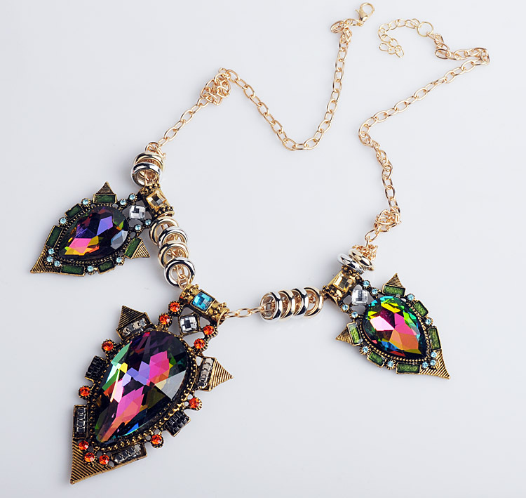 exquisite fashion exaggerated full of diamond alloy necklace