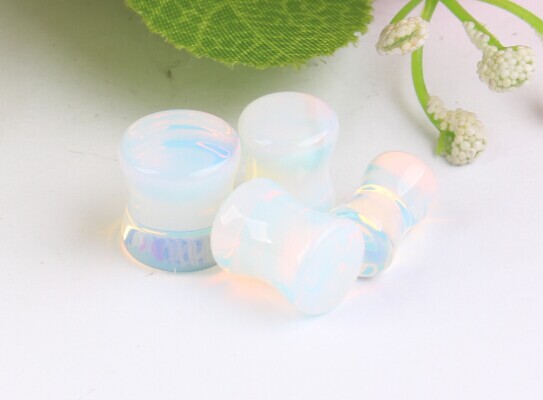 Geometric Glass Stone Ear Stretcher Gauges - 16mm Conjoined Ear Plugs for Stretched Ear Piercing detail image 13