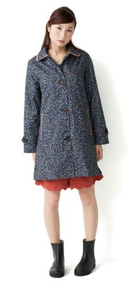 Japanese ultra thin cute fashionable travel trench coat, raincoat, floral print
